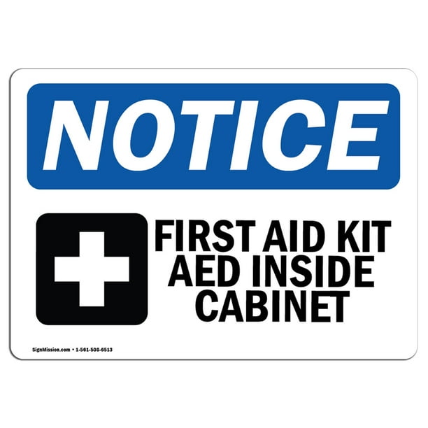 First Aid Kit AED Inside Cabinet OSHA Notice Sign Protect Your Business Warehouse & Shop Area Made in the USA Aluminum Sign Construction Site First Aid Kit AED Inside Cabinet OSHA Notice Sign Protect Your Business Warehouse & Shop Area Made in the USA Aluminum Sign Construction Site